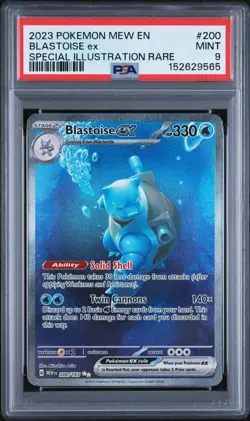 2023 POKEMON MEW EN-151 SPECIAL ILLUSTRATION RARE #200 BLASTOISE EX PSA 9 - Image 1