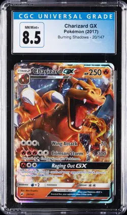 2017 POKEMON BURNING SHADOWS #20/147 CHARIZARD GX CGC 8.5 - Image 1