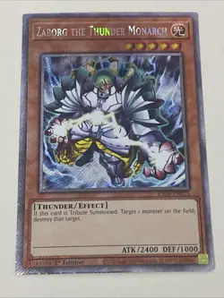 Yugioh Zaborg the Thunder Monarch x 3 - 1st Platinum Secret Rare NM Free Holo A - Image 2