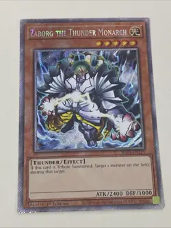 Yugioh Zaborg the Thunder Monarch x 3 - 1st Platinum Secret Rare NM Free Holo A - Image 3