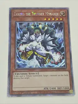 Yugioh Zaborg the Thunder Monarch x 3 - 1st Platinum Secret Rare NM Free Holo A - Image 4