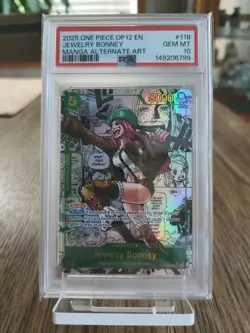 One Piece TCG Legacy of the Master Jewelry Bonney OP12-118 Manga Alt Art PSA 10 - Image 1