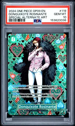 2024 ONE PIECE OP09-EMPERORS IN THE NEW WORLD #119 DONQUIXOTE ROSINANTE PSA 10 - Image 1