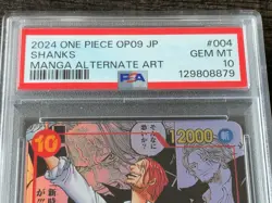 PSA 10 GEM MINT 2024 ONE PIECE JAPANESE MANGA ALTERNATE ART OP09-004 SHANKS - Image 3