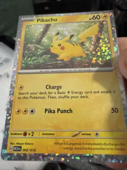 Pikachu New 2025 McDonalds Happy Meal Holo Pokemon Dragon Discovery Card 002/015 - Image 1