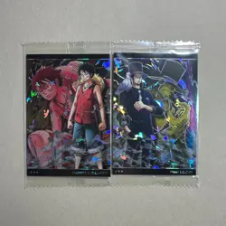 Luffy & Rob Lucci - No.5-16 & No.6-17 - SEALED One Piece Wafer Cards B439 LL - Image 1