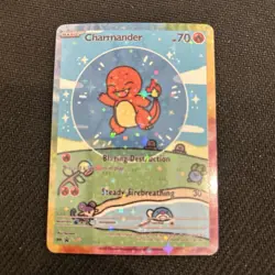 Pokemon Bubble Charmander Special Doujin Art Starry Holo Card - Image 1
