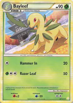 Pokemon Card - Bayleef - (35/123 - HeartGold & SoulSilver) - Image 1