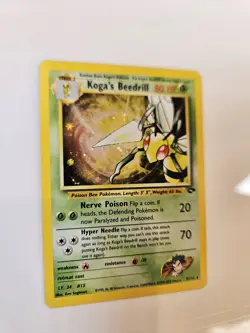 ⭐Koga’s Beedrill Holo 9/132 LP Gym Challenge 2000 WOTC Pokemon Card ⭐ Half Swirl - Image 4