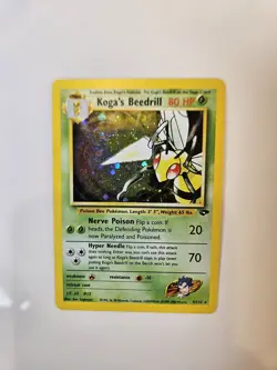 ⭐Koga’s Beedrill Holo 9/132 LP Gym Challenge 2000 WOTC Pokemon Card ⭐ Half Swirl - Image 5