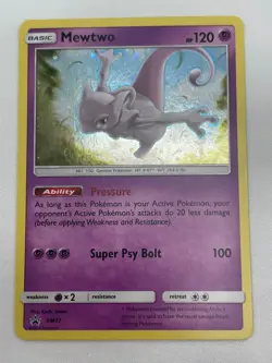 Mewtwo SM77 Sun & Moon Black Star Promo Cosmos Holo Pokemon Card - LP - Image 3