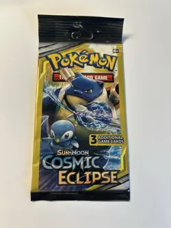 Pokemon 3 Card Booster Pack COSMIC ECLIPSE Factory Sealed - Image 1