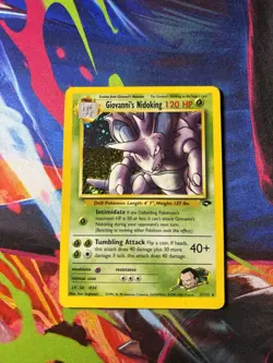 Pokemon TCG Card Giovanni's Nidoking 7/132 Holo Rare Gym Challenge 1999 LP - Image 1