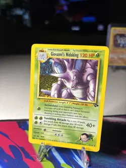 Pokemon TCG Card Giovanni's Nidoking 7/132 Holo Rare Gym Challenge 1999 LP - Image 3