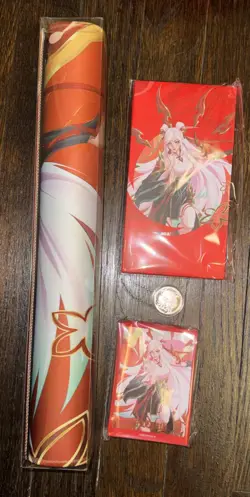 Riftbound League of Legends Lunar New Year Irelia Playmat & Card Sleeve & Coin - Image 2