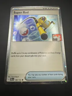 Super Rod Holo Pokemon Prize Pack Series 4 Promo Pokemon Card NM/LP Play Stamp - Image 4