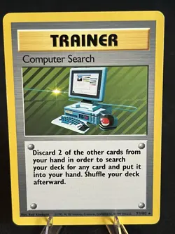 Computer Search 71/102 Base Set Unlimited WOTC Pokemon TCG LP Condition - Image 1