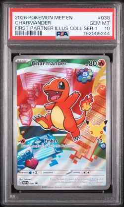 2026 POKEMON BLACK STAR PROMO #038 CHARMANDER FIRST PARTNER SERIES 1 PSA 10 - Image 1