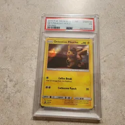 2019 POKEMON SM BLACK STAR PROMO #SM190 DETECTIVE PIKACHU-HOLO PSA 1 Poor - Image 1