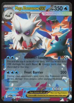 Mega Abomasnow ex 036/132 Double Rare Mega Evolution Pokemon Holo Near Mint - Image 1
