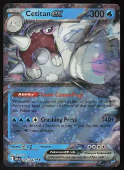 Cetitan ex 065/182 Double Rare Destined Rivals Pokemon Holo Near Mint - Image 1