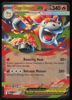 Mega Camerupt ex 022/132 Double Rare Mega Evolution Pokemon Holo Near Mint - Image 1