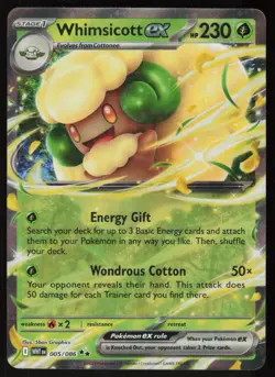 Whimsicott ex 005/086 Holo Double Rare White Flare Pokemon Near Mint - Image 1