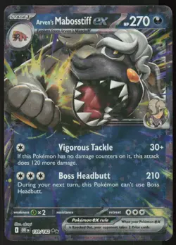 Arven's Mabosstiff ex 139/182 Double Rare Destined Rivals Pokemon Holo Near Mint - Image 1