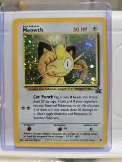 Pokemon TCG Wotc Promo Meowth 10/53 Holo Promo English Basic 50 HP - Image 1