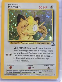 Pokemon TCG Wotc Promo Meowth 10/53 Holo Promo English Basic 50 HP - Image 2