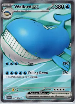 Wailord ex 097/084 Ultra Rare Pitch Black Pokemon Holo Near Mint - Image 1