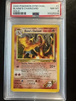 Pokemon TCG Blaine's Charizard Holo Rare PSA 8 - Image 1
