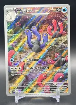 Wugtrio 224/091 Illustration Rare Paldean Fates Pokemon Holo Near Mint - Image 1