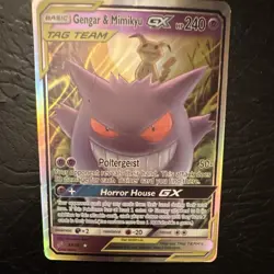 Gengar & Mimikyu GX TAG TEAM Holo Ultra Rare 53/181 SM-Team Up 240 HP - Image 1