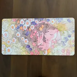 Pokemon Playmat Mousepad Desk Mat Board Game Play Mat of TCG Mew Bed of Flowers - Image 1