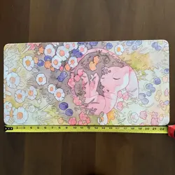 Pokemon Playmat Mousepad Desk Mat Board Game Play Mat of TCG Mew Bed of Flowers - Image 3