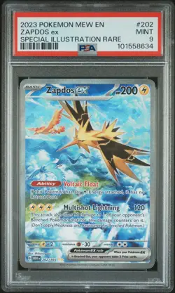 2023 Pokemon Mew En-151 #202 Zapdos Ex Special Illustration Rare PSA 9 - Image 1