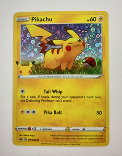 Pokemon Pikachu SWSH039 Sword & Shield Black Star Promo Holo NM - Image 1