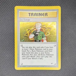 Wizards of the Coast Pokemon TCG Lt. Surge 17/132 Gym Heroes Holo Rare damaged - Image 1