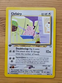 Pokemon TCG Clefairy 30/111 Neo Genesis 1st Edition MP WOTC. - Image 1