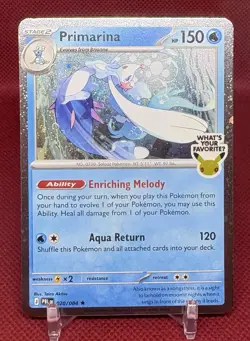 Pokemon Pitch Black Primarina 20/84 Cosmos Holo Promo Barnes Noble Swirl - Image 1