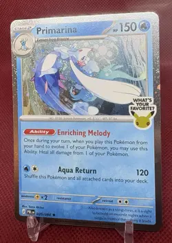 Pokemon Pitch Black Primarina 20/84 Cosmos Holo Promo Barnes Noble Swirl - Image 3