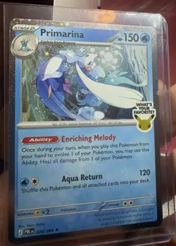 Pokemon Pitch Black Primarina 20/84 Cosmos Holo Promo Barnes Noble Swirl - Image 5
