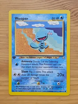 Pokemon TCG Wooper 82/111 Neo Genesis 1st Edition LP WOTC. - Image 1