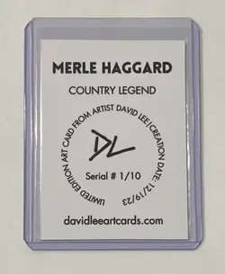 Merle Haggard Limited Edition Artist Signed “Country Legend” Trading Card 1/10 - Image 2