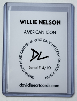 Willie Nelson Limited Edition Artist Signed “Smoking A Joint” Trading Card 4/10 - Image 2