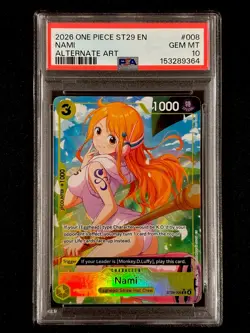 One Piece Nami (Alt Art Full Art) Starter Deck: Egghead ST29-008 EN PSA 10 - Image 1