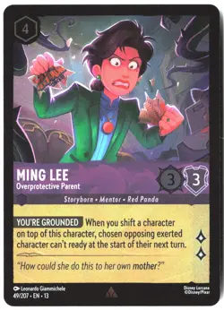 Disney Lorcana TCG Ming Lee - Overprotective Parent 49/207 Rare Foil Attack Of T - Image 1