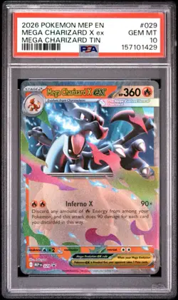 PSA 10 Mega Charizard X ex MEP #029 Black Star Promo Pokemon TCG - Image 1