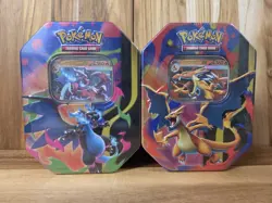 Pokemon TCG - Mega Charizard X and Y ex Tin (Set of 2 Tins) - Brand New Sealed - Image 1
